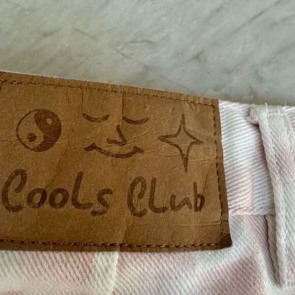 Cools Club California Pants in Pink Checker high rise  cropped straight size 12 - Picture 5 of 10